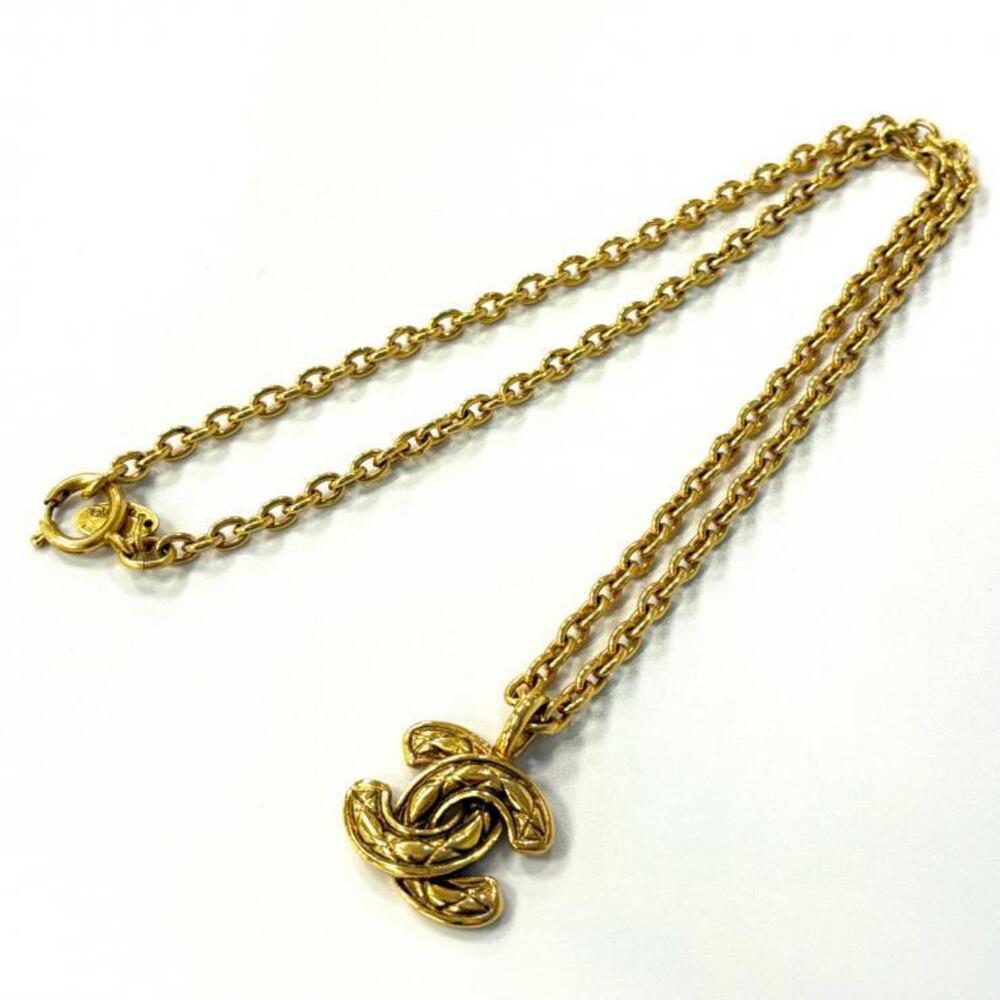 CHANEL Vintage Gold Logo Necklace - Picture 1 of 7